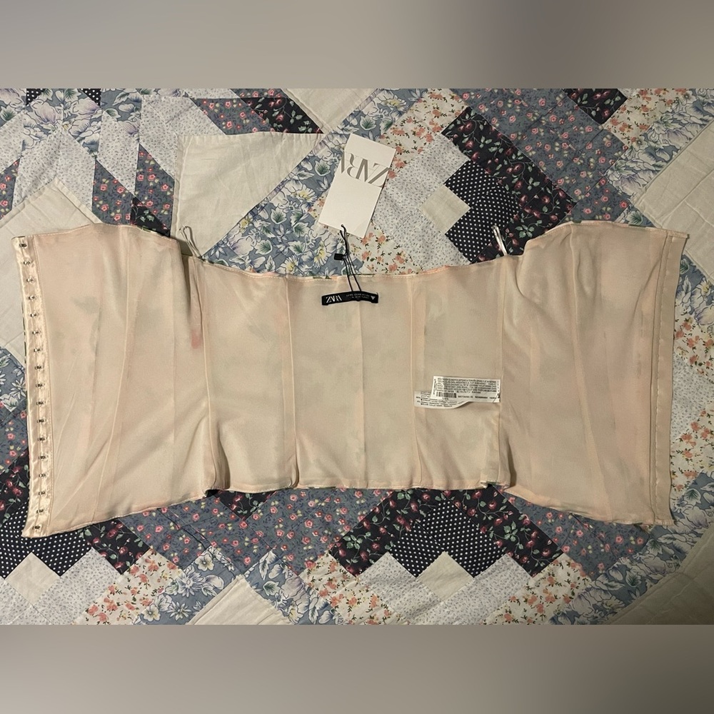 NWT Zara floral Corset top sz XS 🌸 - Picture 5 of 11